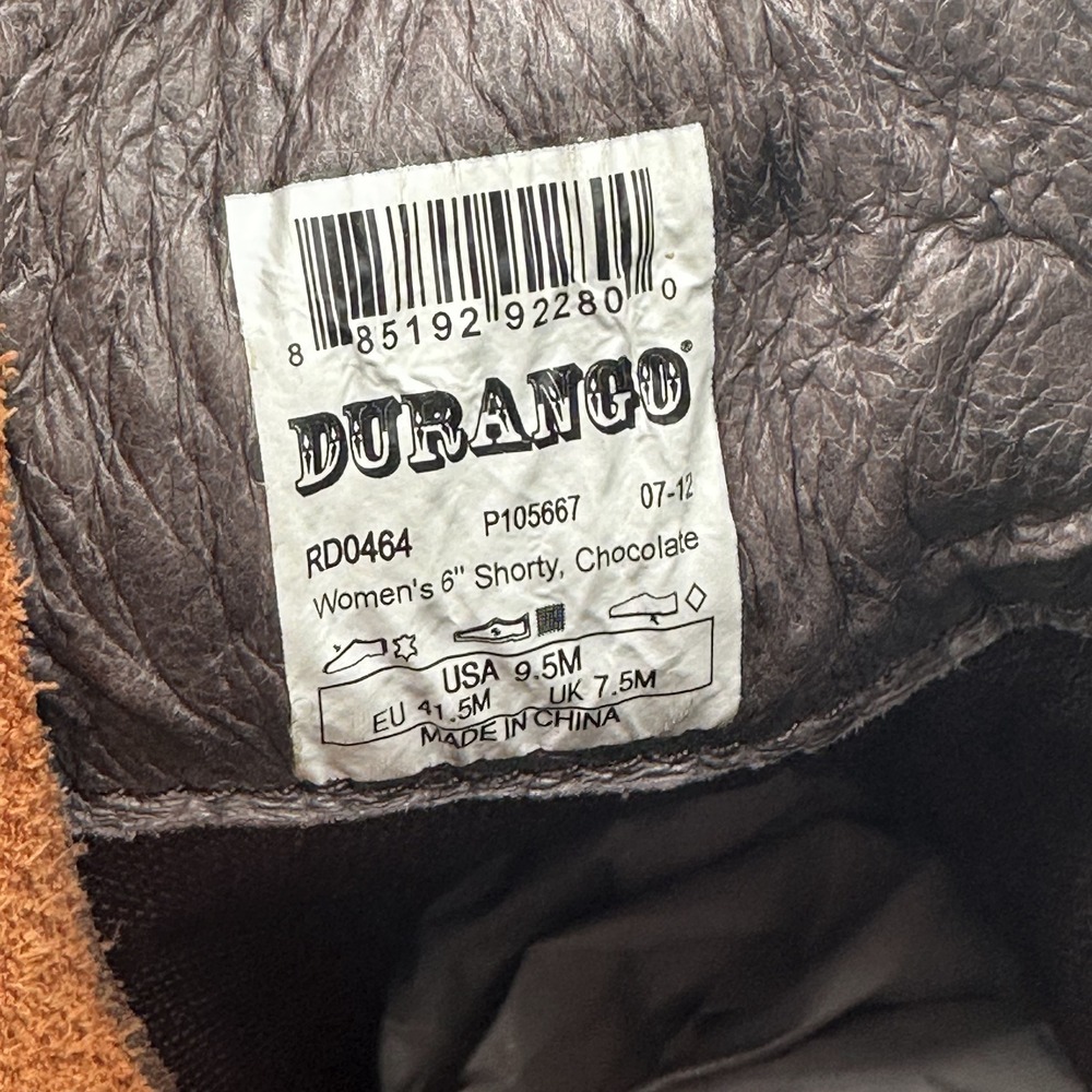 Durango Womens Philly RD0464 6" Shorty Brown Leather Western Boots 9.5M Harness - Picture 11 of 12